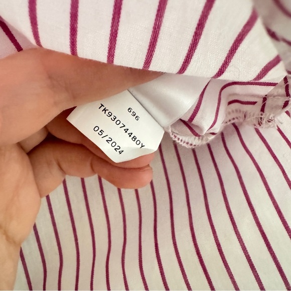 Parker Pin Striped Button Up Cotton Shirt Top size XS - Picture 11 of 12